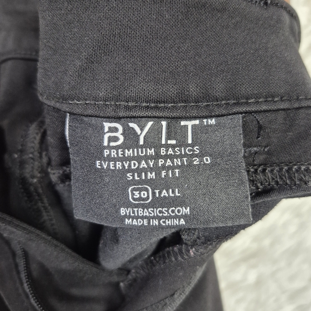 Bylt Everyday Pant 2.0 Mens 30x31 Tall Black Slim Fit Performance Stretch - Picture 4 of 10